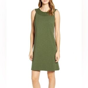 TOMMY BAHAMA Pearl Embroidered Shift Dress Palm Verde Green Size XL Summer Pool